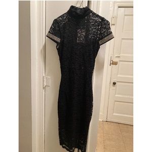 Mika black lace gothic schoolgirl dress